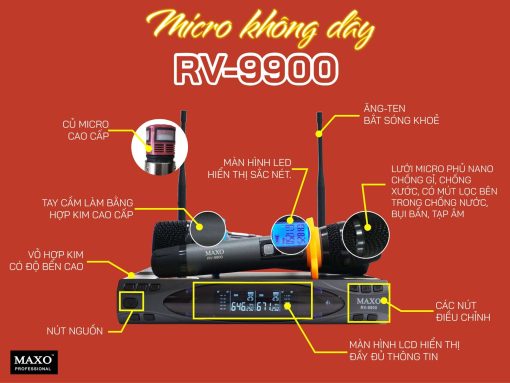 Micro Không Dây - RV-9900( 600Hz) - Ảnh 6